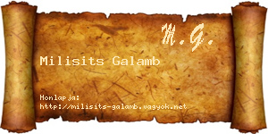Milisits Galamb névjegykártya